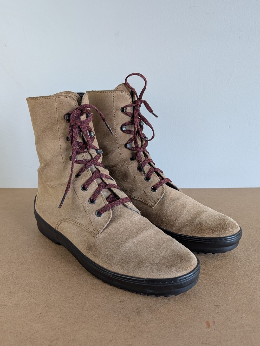 Tod's | Beige Suede Winter Gommino Ankle Boots, Lace Up Women's Size EU 40